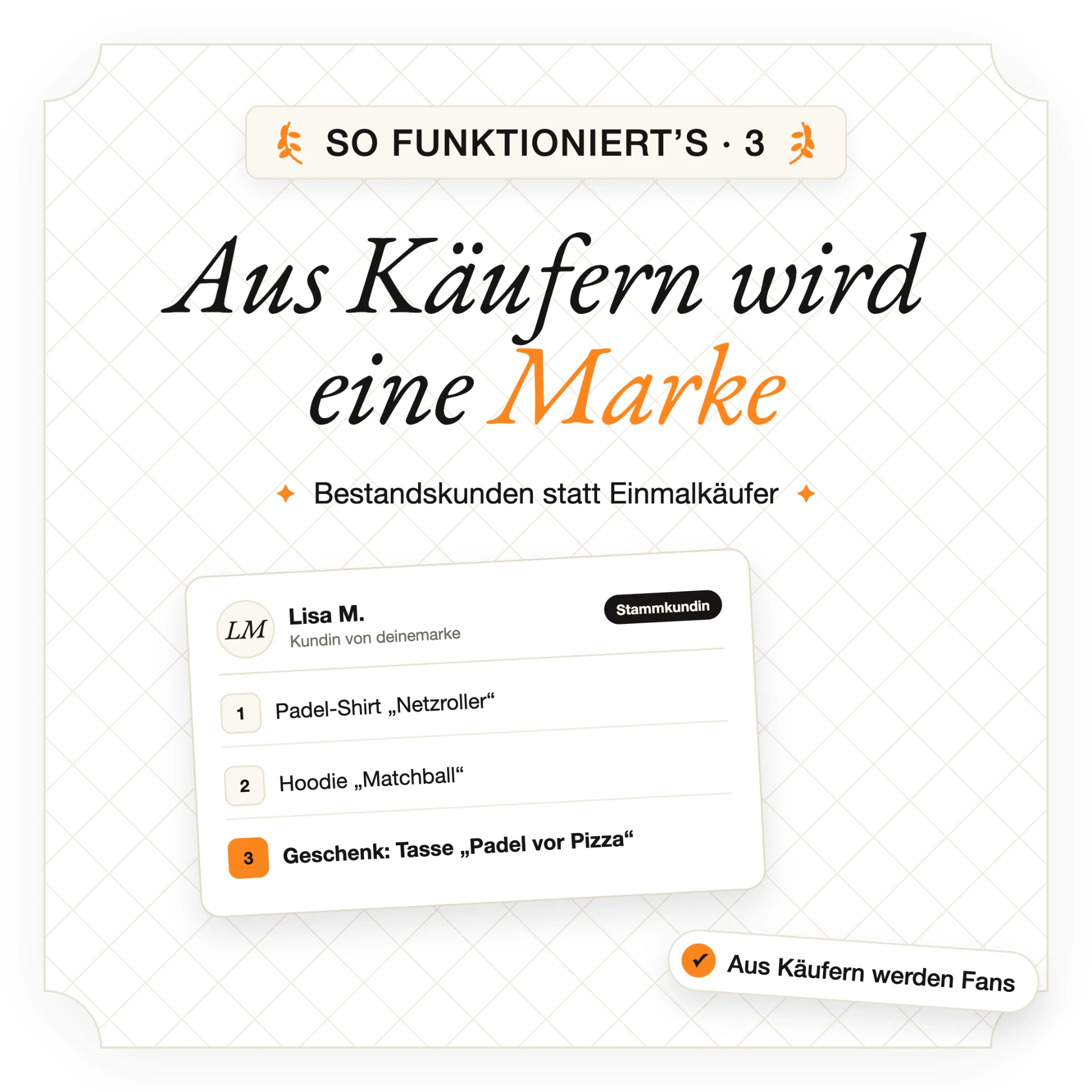 Aus Käufern werden Bestandskunden – mit der Zeit entsteht eine echte Marke